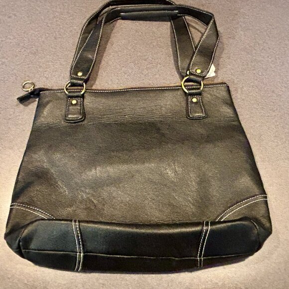 COACH MO4K-40725 BLACK LEATHER 15X12 SHOULDER BAG...**********there is a small t - Picture 5 of 7